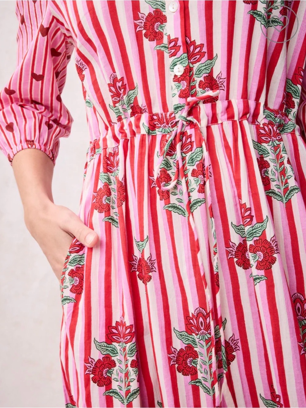 Women's Pink Striped Printfresh Dress - Picture 3 of 3